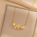 Tulip Delicate Unique Zircon Flower Necklace Delicate Light Luxury Inlaid White Stone Pendant French Clavicle Chain_ipsvogv.com