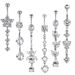 Popular navel ring suit navel ring body piercing jewelry piercing belly 6-piece set_ipsvogv.com