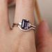 Platform's New Women's Pair Creative Inlaid With Purple Square Diamond Zircon Ring_ipsvogv.com