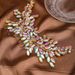 Bridal Hair Comb Headdress Rhinestone Braided Hair Comb Hair Accessories Photo Travel Photography Hair Bun Pearl Shape Hair Accessories_ipsvogv.com