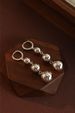 Ins Blogger Fever Same Three Metal Ball Girl Pendant Women French High-end Minimalist Style Earrings_ipsvogv.com
