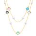 Women's Jewelry Geometric Diamond Shaped Colored Diamonds And Pearls Long Necklace Sweater Chain Exquisite Baroque Irregular Pearls_ipsvogv.com
