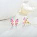 S925 sterling silver epoxy colored butterfly freshwater pearl earrings light luxury earrings _ipsvogv.com