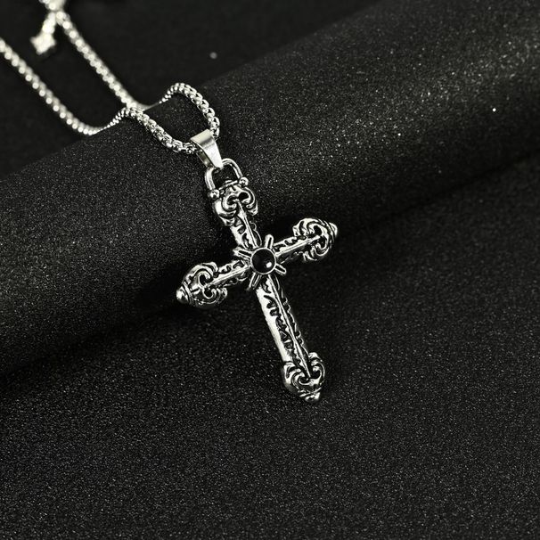Hip Hop Necklace Accessories, Men's Street Cross, Personality, Bouncing, Di Alloy Pendant, Sweater Chain_ipsvogv.com