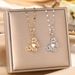 Pearl Butterfly Titanium Steel Necklace Micro Inlaid Exquisite Versatile Zircon Light Luxury Set With Diamond Women's_ipsvogv.com