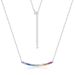 hot Selling Single Row Brilliant Color Zirconium Necklace S925 Silver Rainbow Design Zircon Clavicle Chain Simple And Versatile_ipsvogv.com