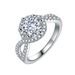 Classic Six-Prong Double Row Micro-Paved Zircon Twist Arm Full Diamond Engagement Wedding Ring_ipsvogv.com