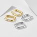 Women's Jewelry Cold Retro Geometric Glossy Oval U Shaped Sterling Silver Earrings Simple All Match Diamond Silver Ear Buckle Earrings_ipsvogv.com