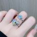 Zircon Super Open Flash Diamond Set Ring Color Dopamine Women's Light Luxury Niche Design Sense High End Fashion_ipsvogv.com