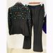 Women's Clothing fashion new heavy duty nail beads diamond slim fit suit jacket flared trousers suit two pieces_ipsvogv.com