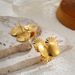 Unisex Retro Petal Earrings High End Niche Novel Design Irregular Fold Earrings_ipsvogv.com