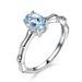 New Couple Bamboo Knot Sea Blue Zircon Women's Simple Platinum Diamond Ring Jewelry Fashion Handmade_ipsvogv.com