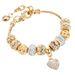 Family Live Broadcast Full Of Diamond Love Gold Snowflake Zircon Barrel Bead Bracelet_ipsvogv.com