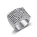 New 316 Stainless Steel/Titanium Steel Gold-Plated Full Diamond Cross Hip-Hop Men's Ring_ipsvogv.com