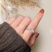 Hot Selling S Pure Cross Black English For Women, Simple And Fashionable Style Food Ring Silver Decoration_ipsvogv.com