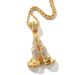 Men's Jewelry Niche Hands Folded Full Diamond Pendant Sweater Chain Metal Retro Men's Necklace Alloy Accessories_ipsvogv.com