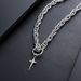 Cross Star Hoop Pendant Twist Necklace For Men Titanium Steel Non-Fading Punk Hip-Hop Women Sweater Chain Minimalist_ipsvogv.com