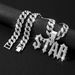 Men’s Jewelry Set Fashion New Letter Star Personality Niche Pendant Hip Hop Men's Environmentally Friendly Alloy Twist Necklace Jewelry_ipsvogv.com