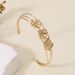 Metal Style Flower Leaf Petal Open Bracelet Elegant Fresh Simple Personality High-end Sense Jewelry For Women_ipsvogv.com