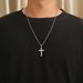 Men And Women's Jewelry Titanium Steel Cross Necklace Inlaid With Diamonds Simple Neutral Style Trendy Wear Personalized Accessories_ipsvogv.com