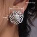 Cao Shi Inlaid Zircon With Women's Geometric Lines Floral Design Earrings, Fashionable And Elegant Earrings_ipsvogv.com