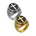 Punk Titanium Steel Gold-Plated Color-Retaining Cross Ring_ipsvogv.com