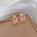 【 Titanium Steel 】 Necklace Earring Light Luxury Full Diamond Pink Turtle Personalized Temperament Banquet Earrings Set_ipsvogv.com