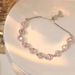 New Peach Heart Pink Diamond Love Bracelet For Women, Sweet, Light Luxury, High Grade, Adjustable Pulling, Cute Style_ipsvogv.com