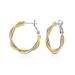 Gold and silver contrasting design personality earrings K real gold plated niche metal texture cross twist earrings_ipsvogv.com