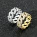 Men's Jewelry Hip Hop Ring Zircon Cuban Chain Ring Copper Micro Inlaid Zircon Hip Hop Ring Personality Trend_ipsvogv.com