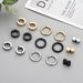 Stainless Steel Round Non Pierced Ear Clips Zircon Ear Studs Combination Set Trendy Men's Non Pierced Ear Magnet Earrings_ipsvogv.com