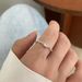 Sterling Silver Diamond Style For Female Niche Design, Index Finger With Stylish And Simple Style, Open Ring_ipsvogv.com