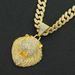 Personalized Men's Cool Full Diamond 3D Lion Head Pendant Cuban Necklace Hip Hop Neck Lock Bone Chain_ipsvogv.com