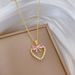 】 Love 【 Bow Light Luxury Charm Gorgeous Full Diamond Necklace Women's Versatile Clavicle Titanium Steel Chain 【 】_ipsvogv.com