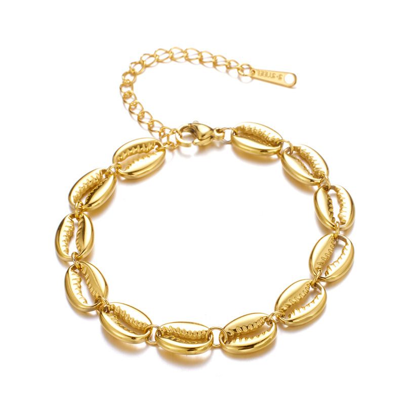 Women's Jewelry Summer Beach Vacation Ocean Element Bracelet Titanium Steel Hollow Shell 18kPVD Non Fading Waterproof_ipsvogv.com