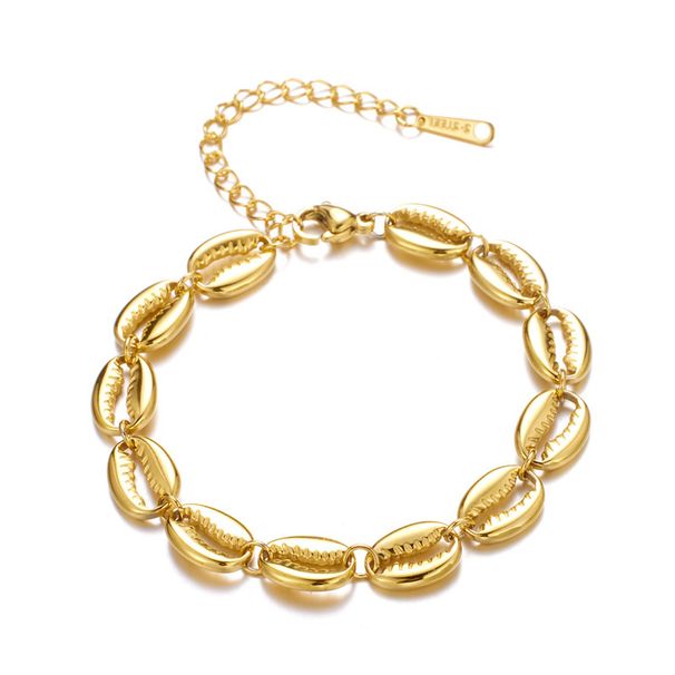 Women's Jewelry Summer Beach Vacation Ocean Element Bracelet Titanium Steel Hollow Shell 18kPVD Non Fading Waterproof_ipsvogv.com