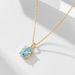 Women's Jewelry Sky Blue Topaz Sterling Silver Necklace Simple Versatile Niche Design Light Luxury Natural Stone Clavicle Chain_ipsvogv.com
