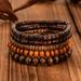 ethnic Stacking Beaded Elastic Bracelet Personalized Maillard Retro Bull Head Turquoise Round Bead Hand Jewelry_ipsvogv.com