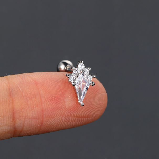 Unisex Jewelry Fashion piercing ear bone studs female geometric diamond zircon stainless steel screw ball ear studs popular earrings_ipsvogv.com