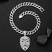 Hip Hop Clown Mask Cuban Chain Pendant, Instagram Style, Exaggerated Personality, Creative Alloy Necklace_ipsvogv.com