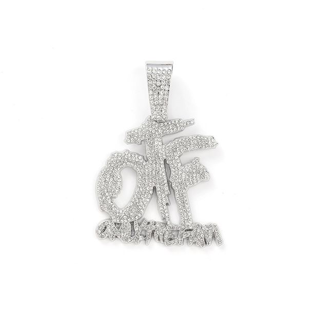 Unisex Jewelry Fashion Luxury Hip Hop Style Full Diamond OTF Letter Alloy Nightclub Disco Cool Unisex Pendant Necklace_ipsvogv.com
