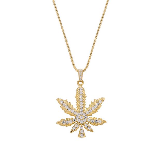Personalized Hip Hop Rock Alloy Pendant Nightclub Trendy Men's Maple Leaf Classic Necklace Jewelry_ipsvogv.com