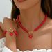 Minimalist style women's necklace set, personalized love pearl, niche design, collarbone chain, versatile bracelet_ipsvogv.com