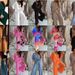 Women's Clothing V neck bat sleeve top casual pants set_ipsvogv.com