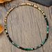 Summer Beach Stainless Steel Necklace Jewelry Simple Coconut Shell Wood Chip Necklace Niche Men's Green Peacock Stone Necklace_ipsvogv.com