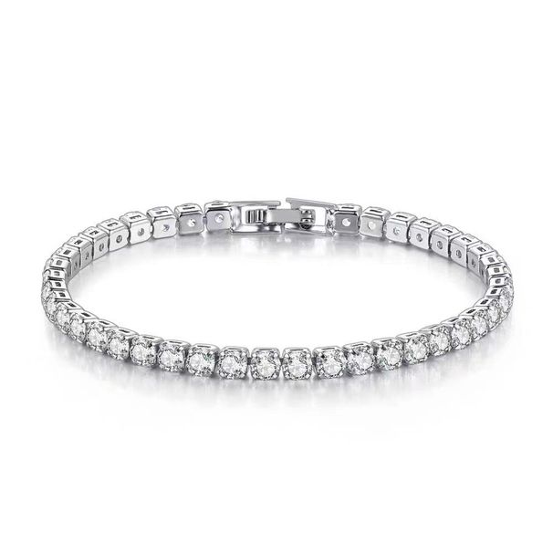 Trendy Live Streaming Fire-Colored Full Diamond 3A Zircon Bracelet For Women, Simulated Moissanite Men's Celebrity Style_ipsvogv.com