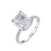 Super Flash S925 Silver Square Ring Ice Flower Cut High Carbon Diamond Ring Female Fashion Proposal Wedding Ring_ipsvogv.com
