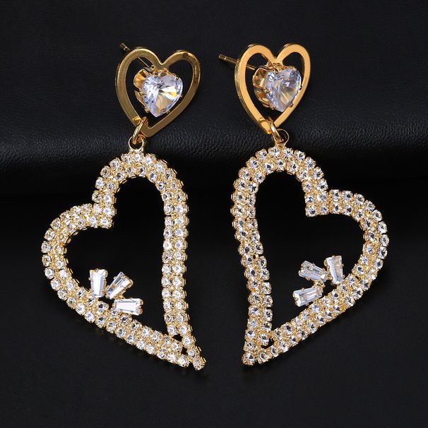 New fashion zircon hollow heart pendant earrings ladies cute all-match rhinestone earrings earring 05_ipsvogv.com