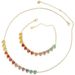 Light Luxury With Colored Diamond Bracelet Necklace, Elegant And Beautiful Heart-shaped Peach Heart Jewelry Set_ipsvogv.com