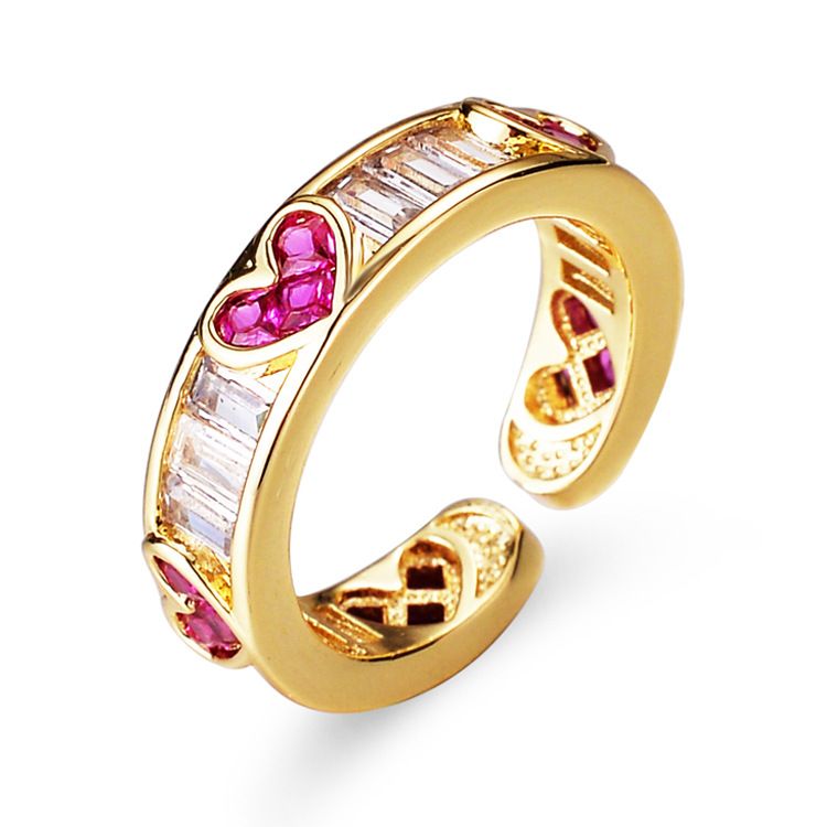 Internet celebrity live streaming Caibao opening ring for women, fashionable and popular mixed color love ring, high-end_ipsvogv.com